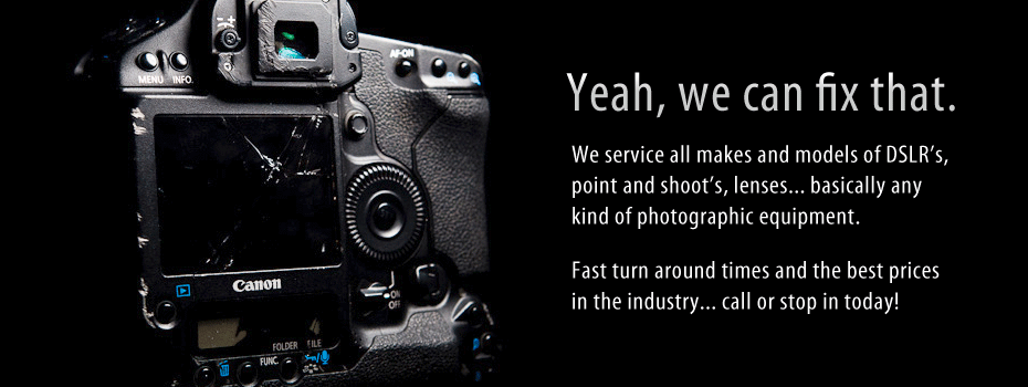 Camtronics Camera Repair services all makes and models of DSLRs, point & shoots, lenses and basically any kind of photographic equipment.